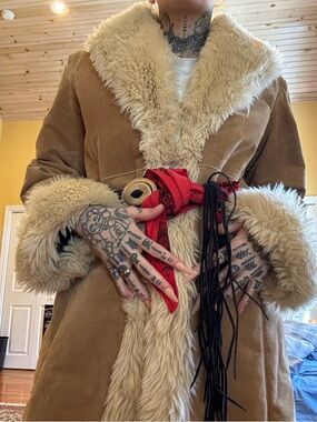 Brooks Brothers Tan Shearling Coat VINTAGE